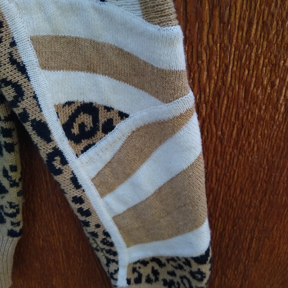 Current/Elliot Duvall Leopard Print Camel Black Wool Cashmere Cotton Sweater 2 - Picture 13 of 16